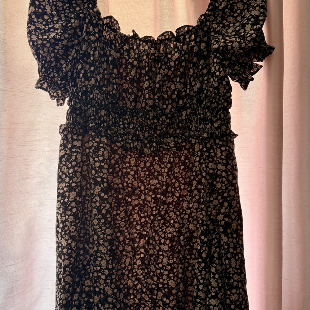 Umgee Black and Pink Floral Dress